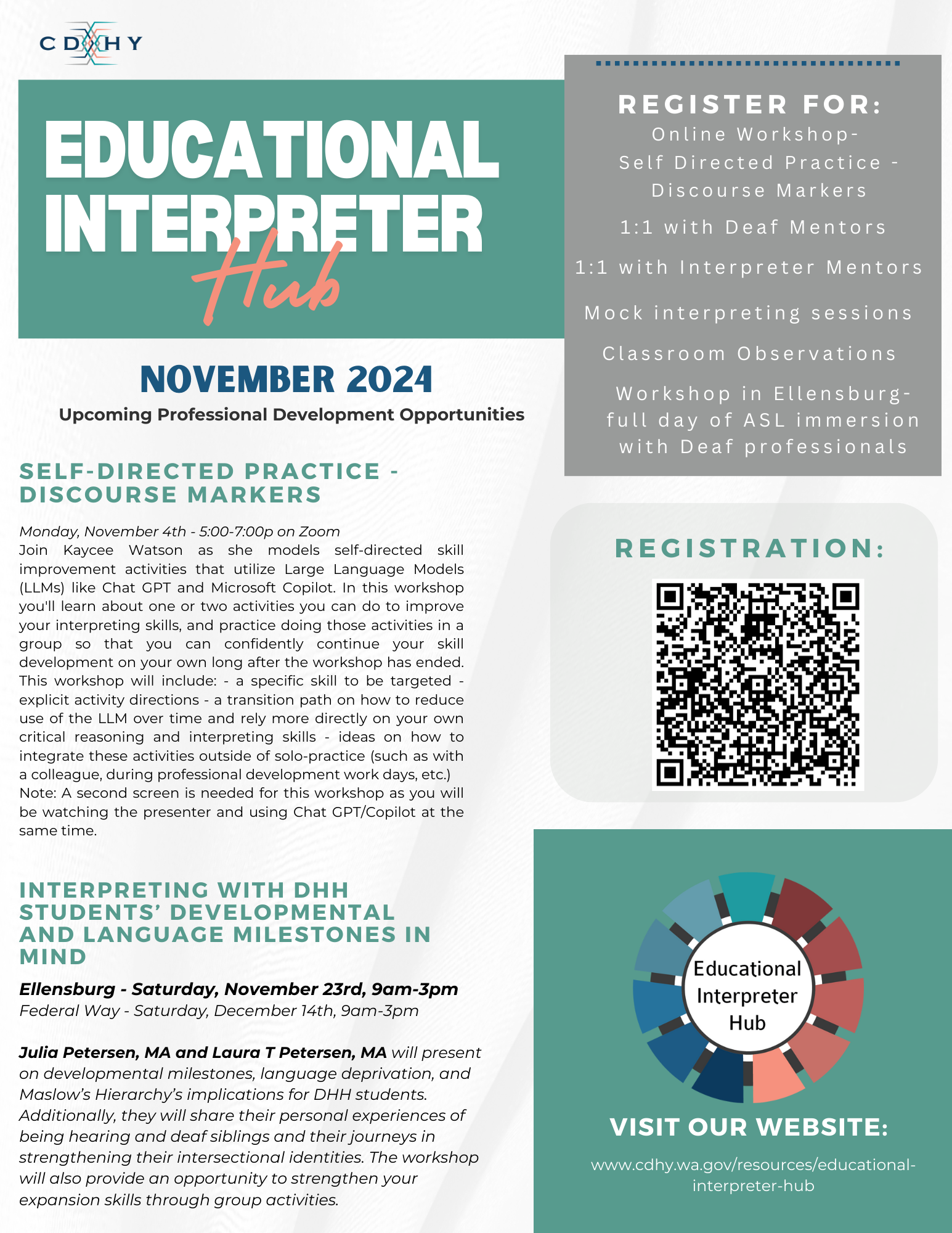 ed. interpreter hub november flyer