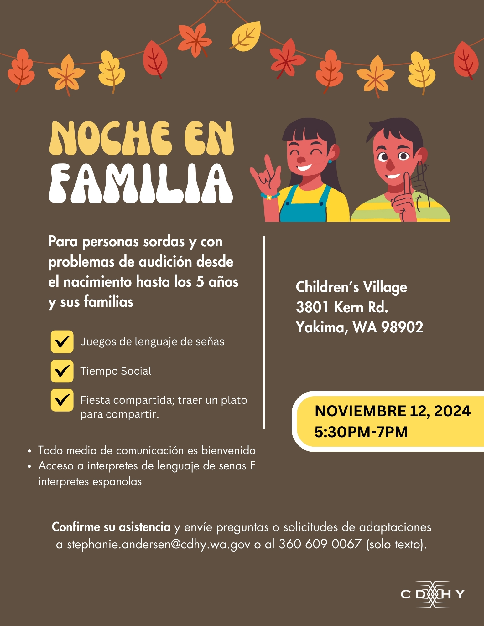 family night flyer in spanish