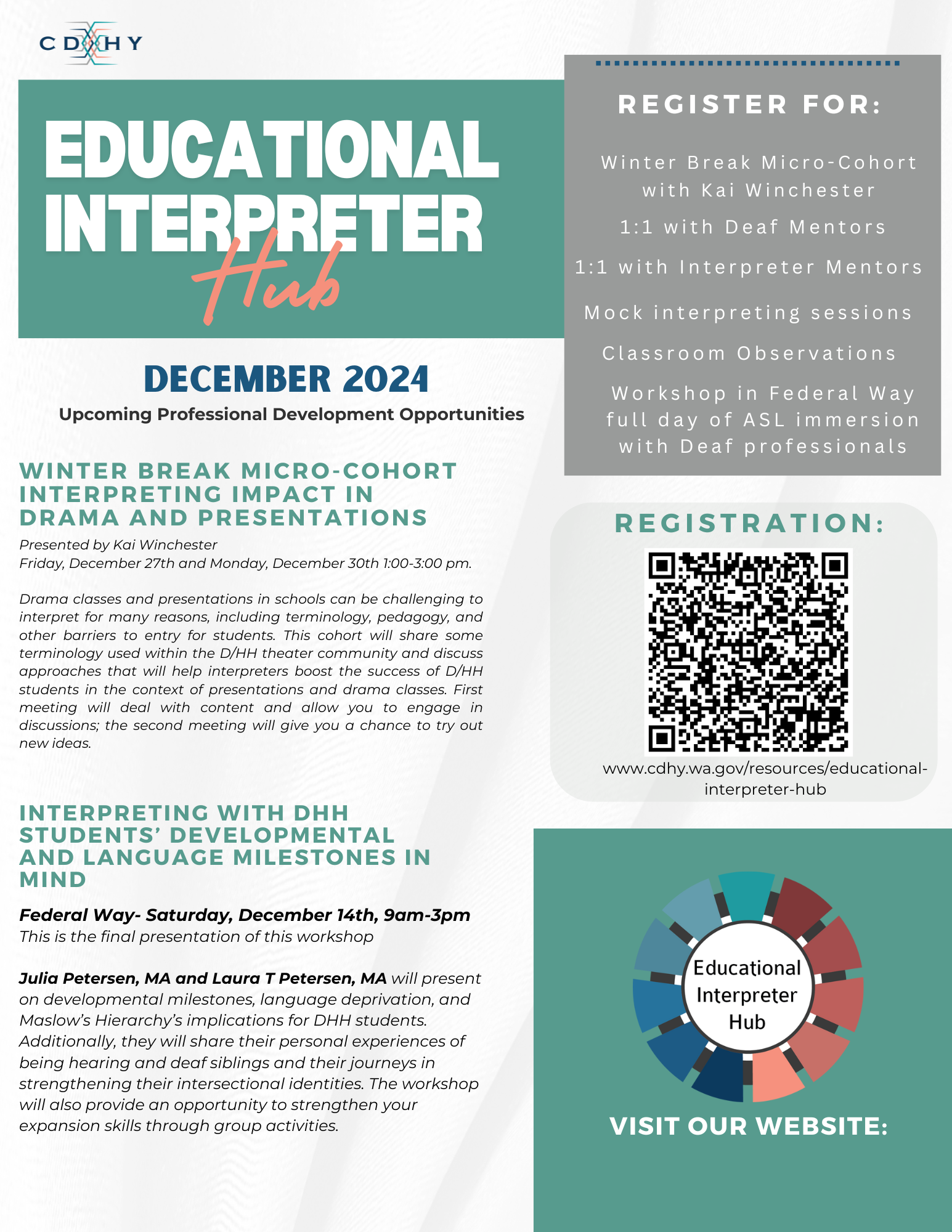 December Educational Interpreter Hub flyer