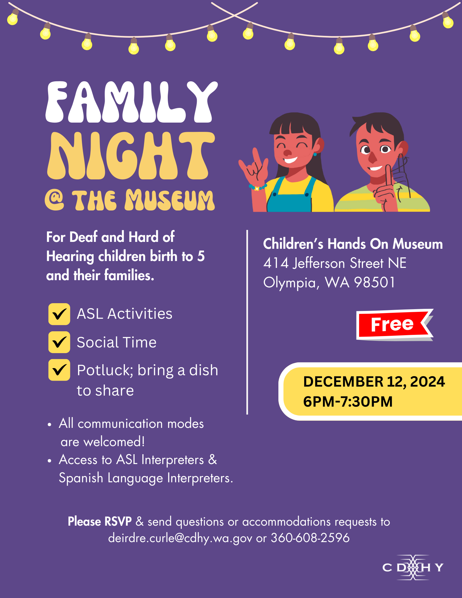 family night at the museum flyer 