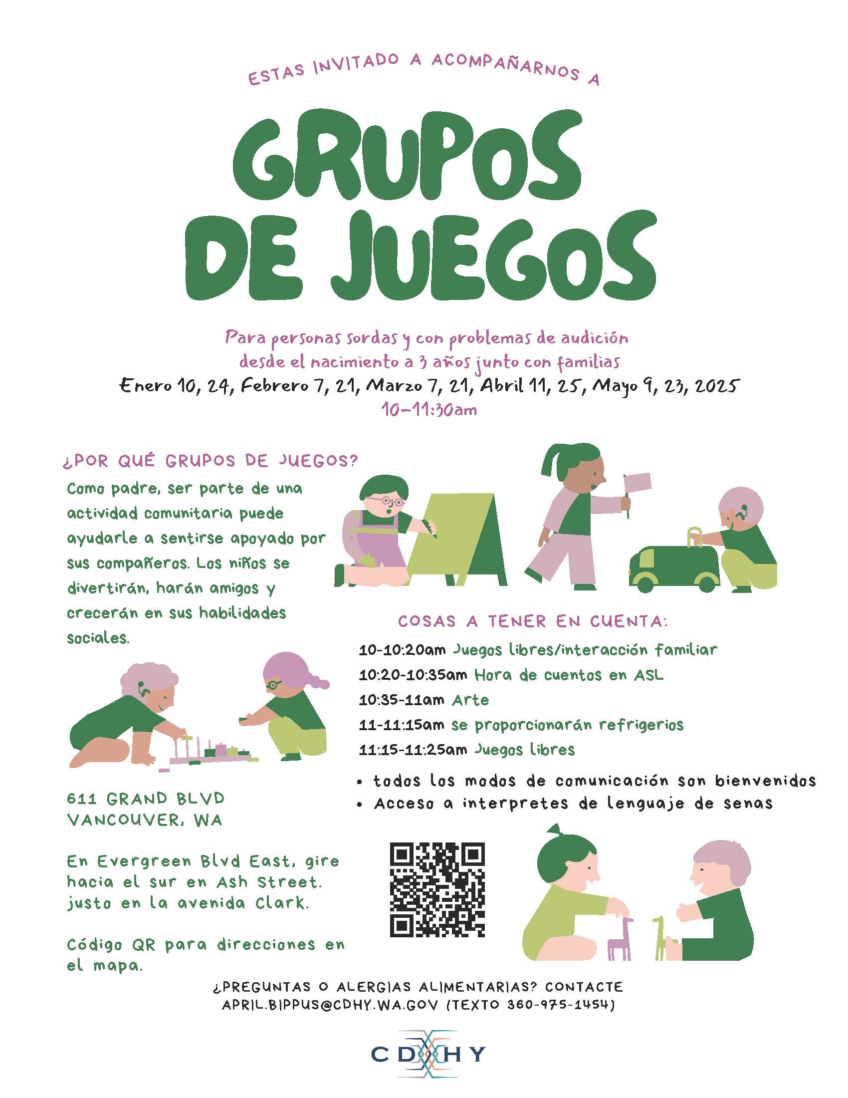 birth-3 family playgroup flyer in spanish